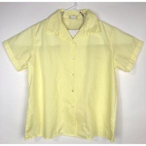 Sweet Orr Vintage Mens Yellow Short sleeve button Shirt Size XL 46 Medical NOS